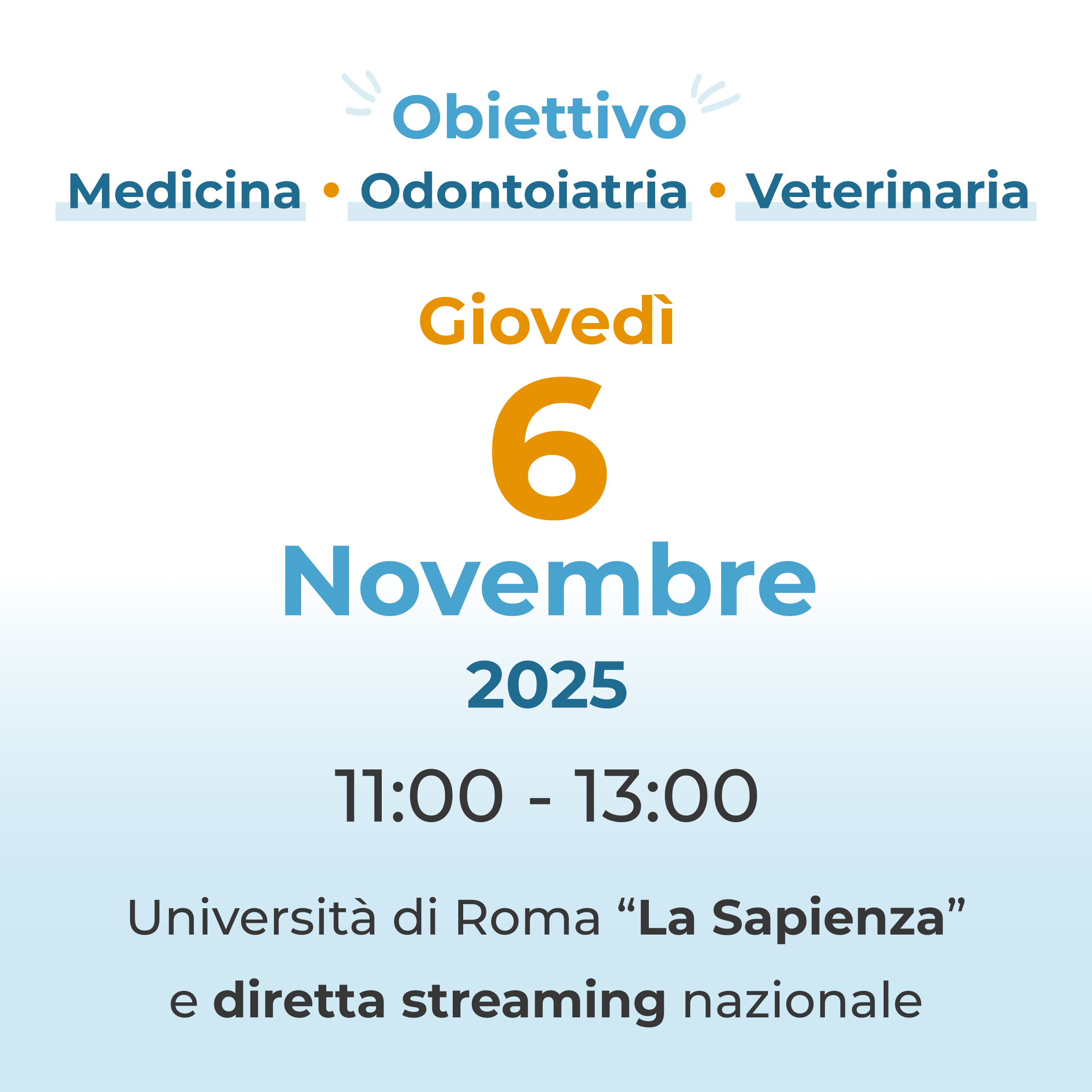 obiettivo medicina odontoiatria veterinaria 6 novembre